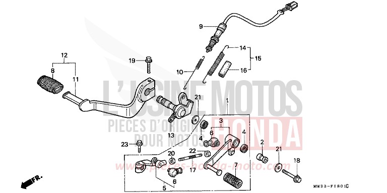 PEDAL (CB750F2) von CB Seven Fifty SCHWARZ (NH1) von 1995